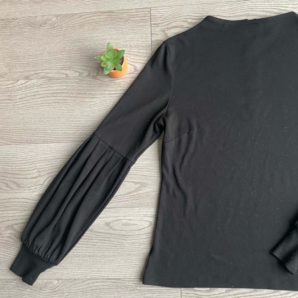 Ann Taylor Black Bishop Long Sleeve with Back Zipper Detail